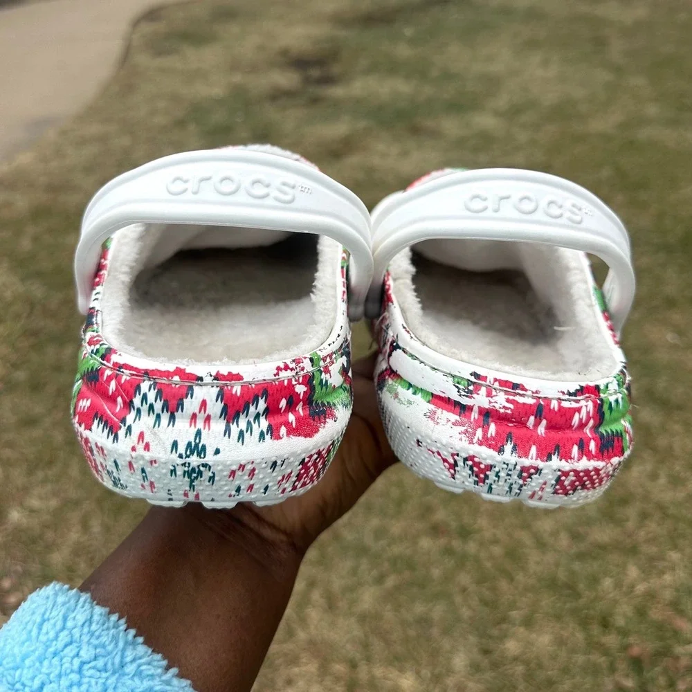 Crocs Unisex Adult Classic Lined Holiday Charm Christmas‎ Clogs Size M11 Sandals